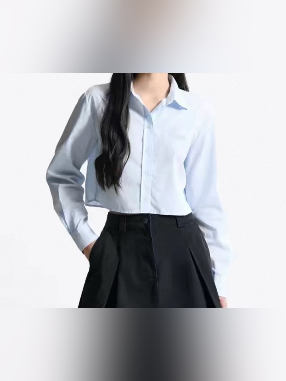 Tommy Hilfiger Tommy Jeans cropped long-sleeve button-down shirt size XS